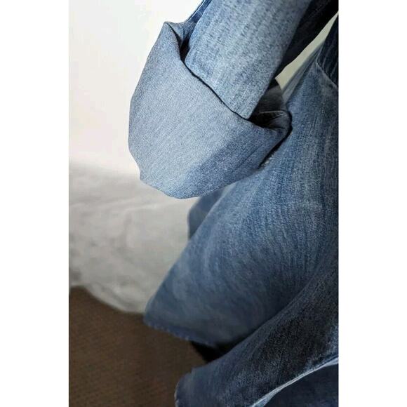 Vintage X America Womens Distressed Chambray Embroidered Jacket Sz L Bust41" - Picture 4 of 11